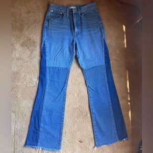 Madewell x ISKO raw hem flare jeans, size 27